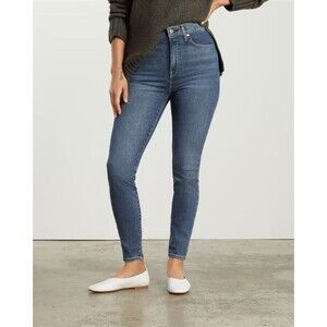EVERLANE The Way High Skinny Jean 25 Crop Authentic Blue Denim Stretch NEW B31